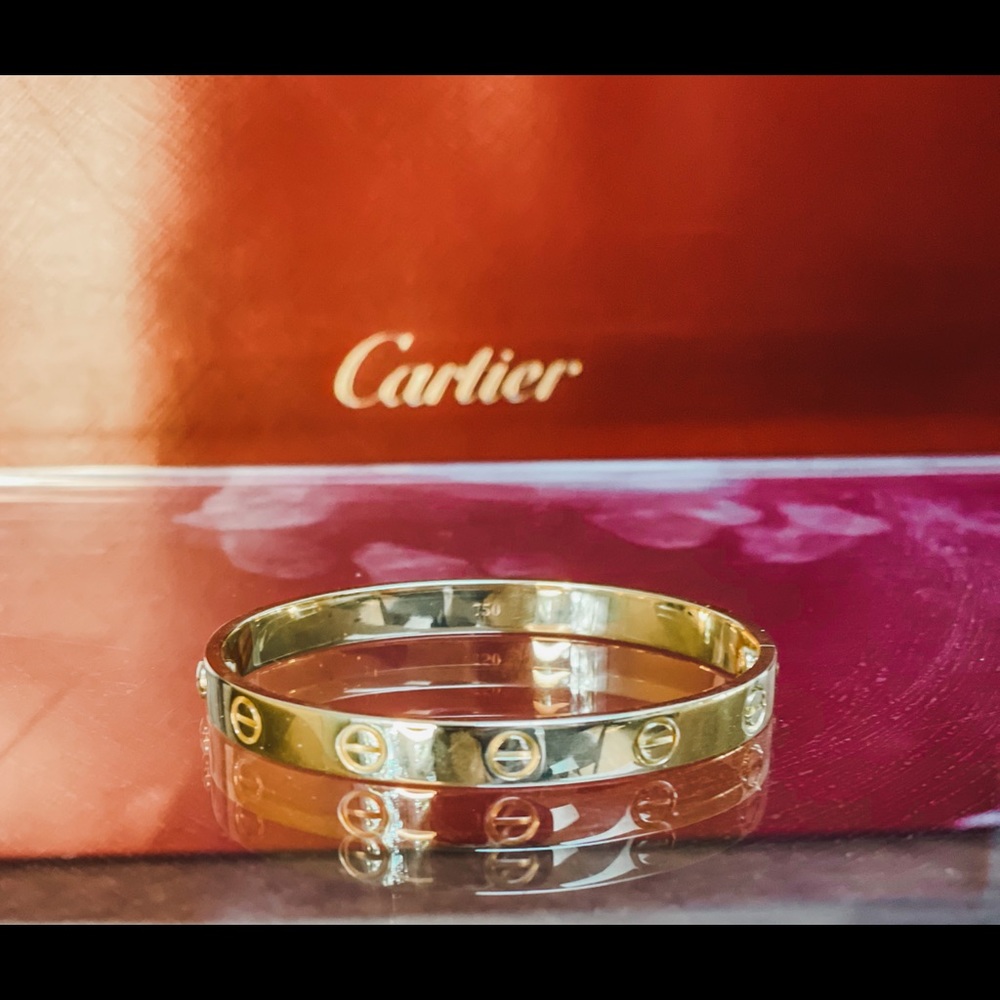 Vintage Cartier 18K Gold Love Bracelet Size 16